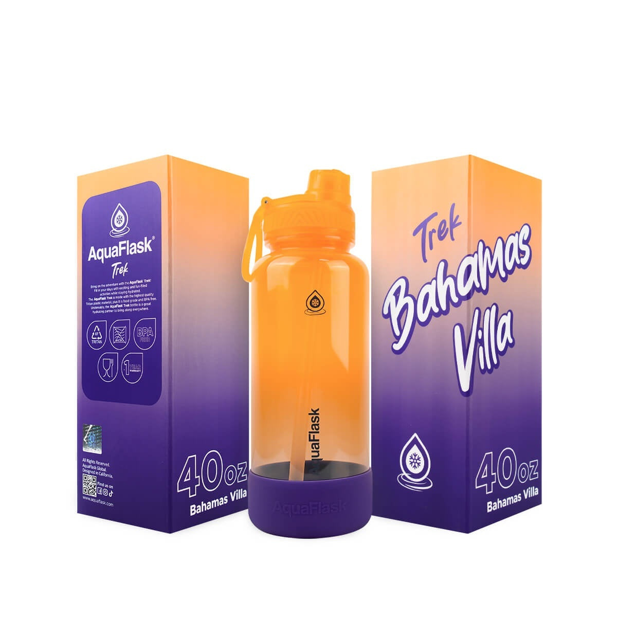 AquaFlask Trek V2 40oz Tritan Water Bottle – BPA-Free & Leak-Proof 