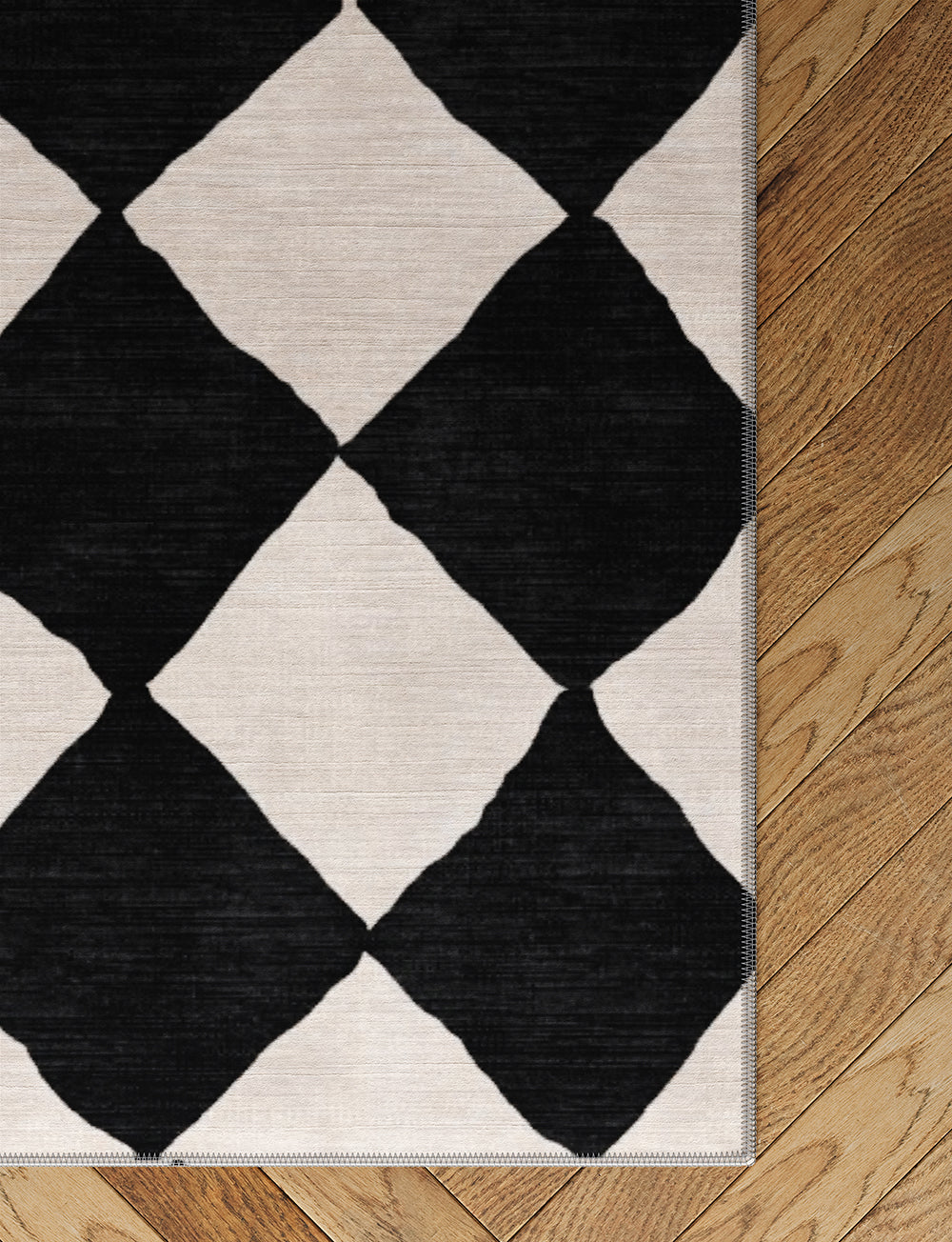 Trestres Checkered Black & Ivory Rug 