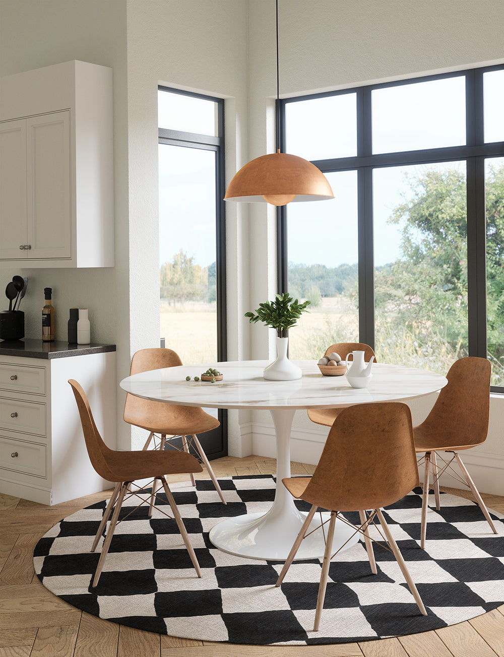 Trestres Checkered Black & Ivory Rug 