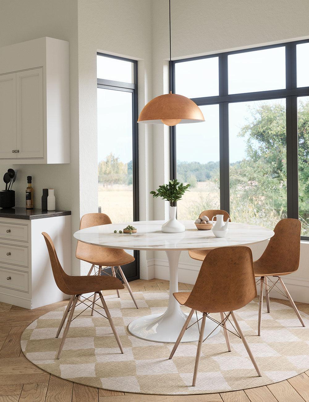 Trestres Checkered Natural & Ivory Rug 