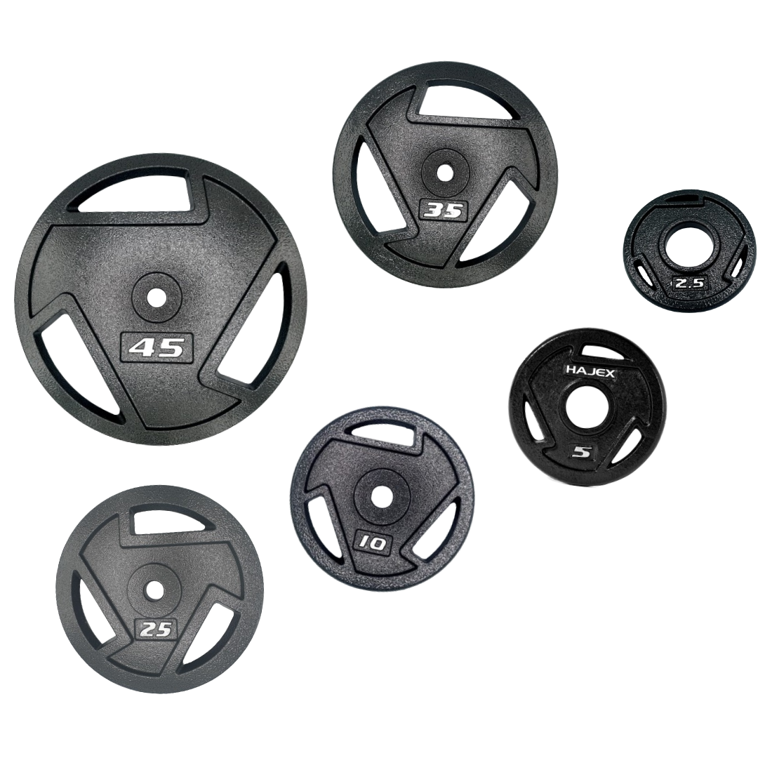 HAJEX Tri Grip Cast Iron Weight Plates 