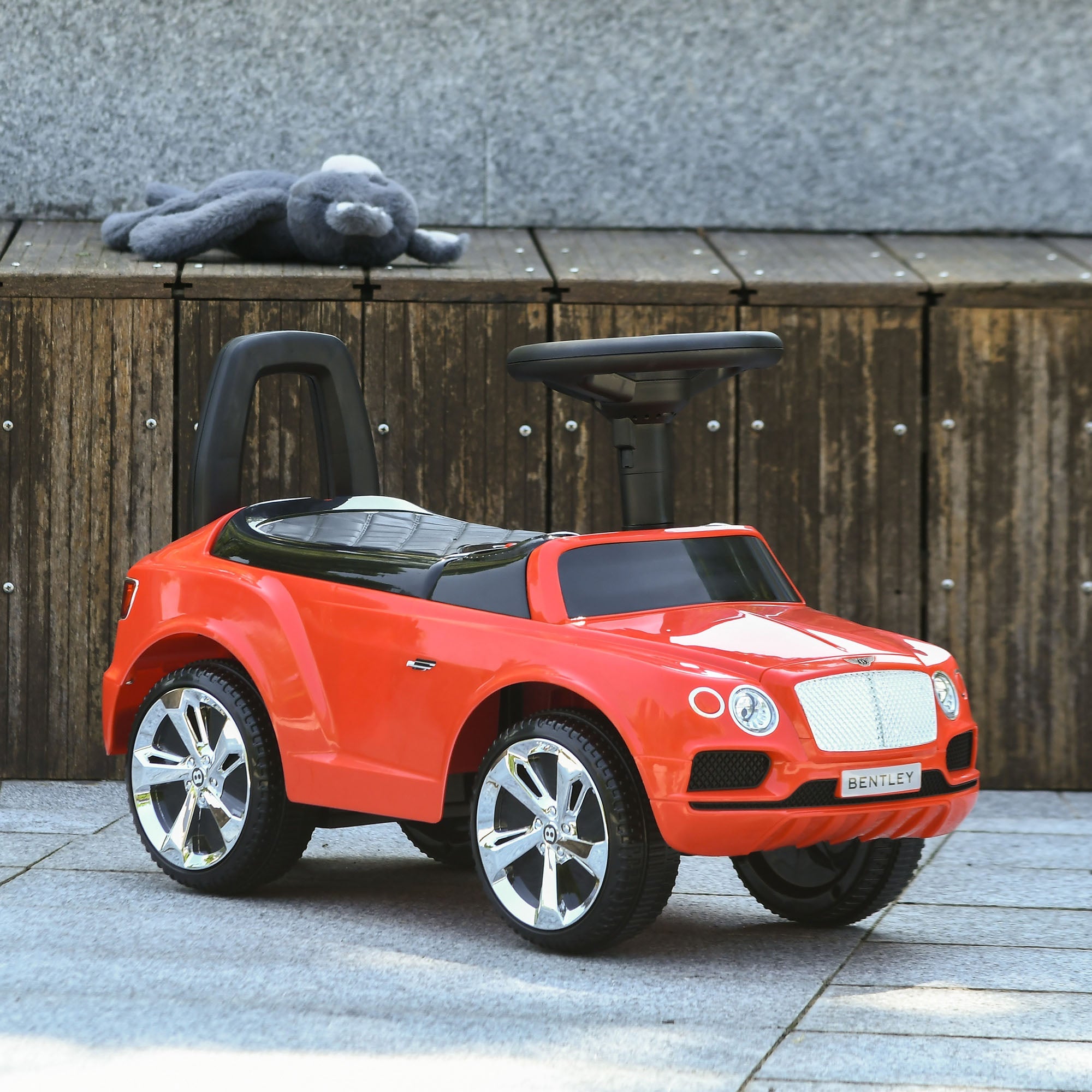 Qaba Bentley Bentayga Licensed Baby Car Foot To Floor with Horn Music, Under-Seat Storage, for 18-36 Months Red 