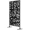Outsunny Freestanding Metal Outdoor Privacy Screen Decorative Divider for Garden Backyard Deck Pool Black