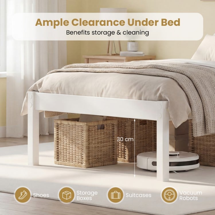 Twin/Full/Queen Size Sturdy Wooden Bed Frame with Headboard and Slat Support-Twin Size