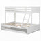 Twin Over Full Bunk Bed with 3-Step Ladder and Full-Length Guardrails-White
