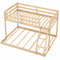 Twin Over Full Bunk Bed Low Floor Bunk Bed Frame-Natural