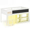 Twin Size Kids Loft Bed with LED Lights and Removable Bookcase-White