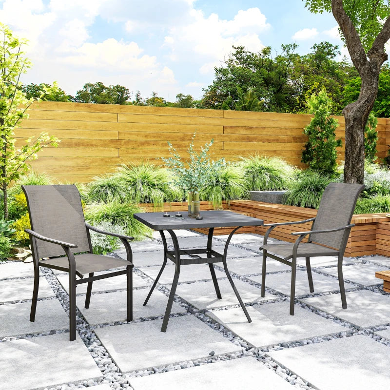 Patio Chairs Set of 2 with Armrest and High Backrest, for Backyard, Balcony, Porch, Poolside, Deck, Garden, Brown