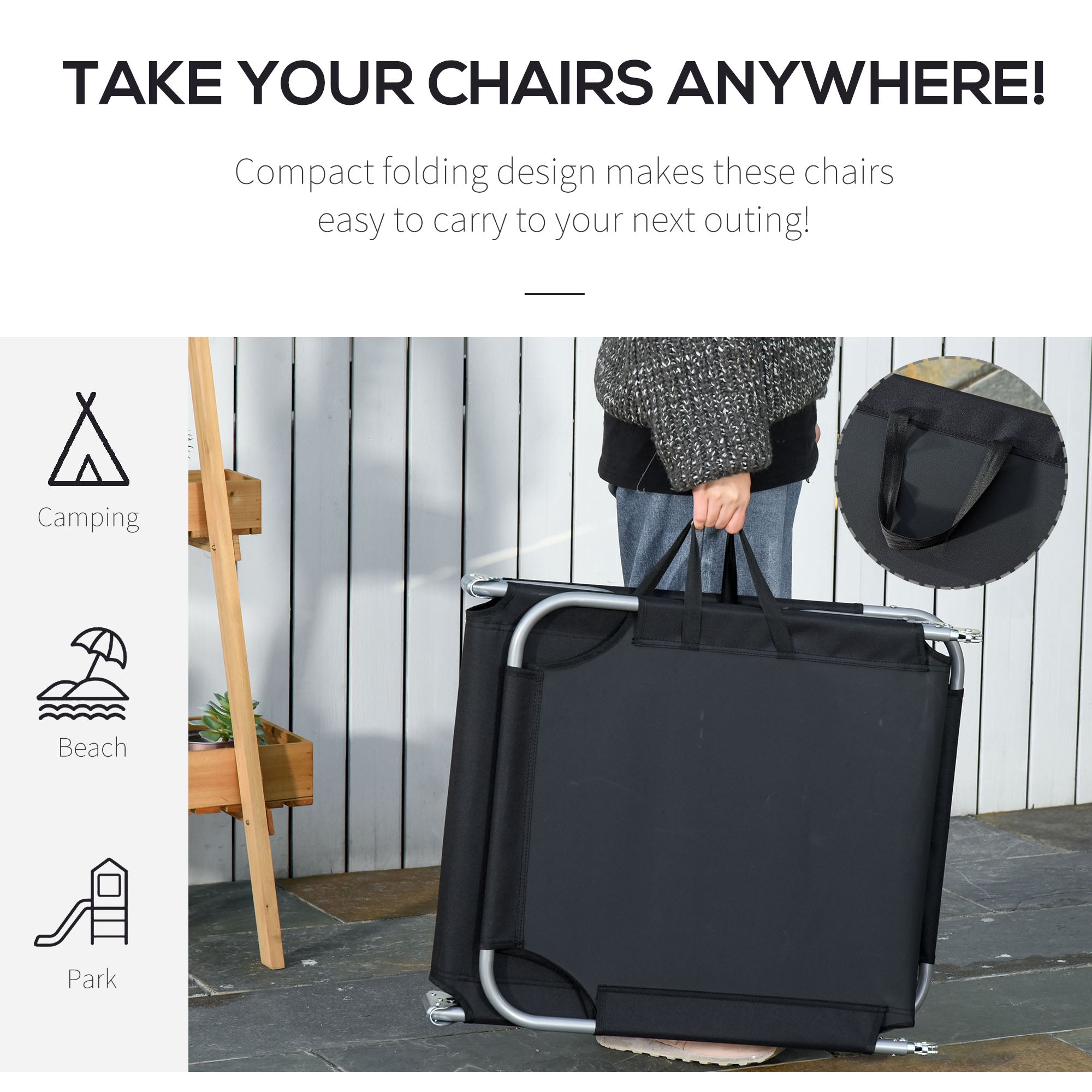 Outsunny Breathable Bliss: Adjustable Folding Chaise Lounge, Reclining Mesh Patio Chair in Black for Outdoor Comfort 