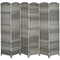 HOMCOM Artisan-Crafted Room Partition: 6-Panel Portable Folding Privacy Wall with Mixed Grey Weave Pattern