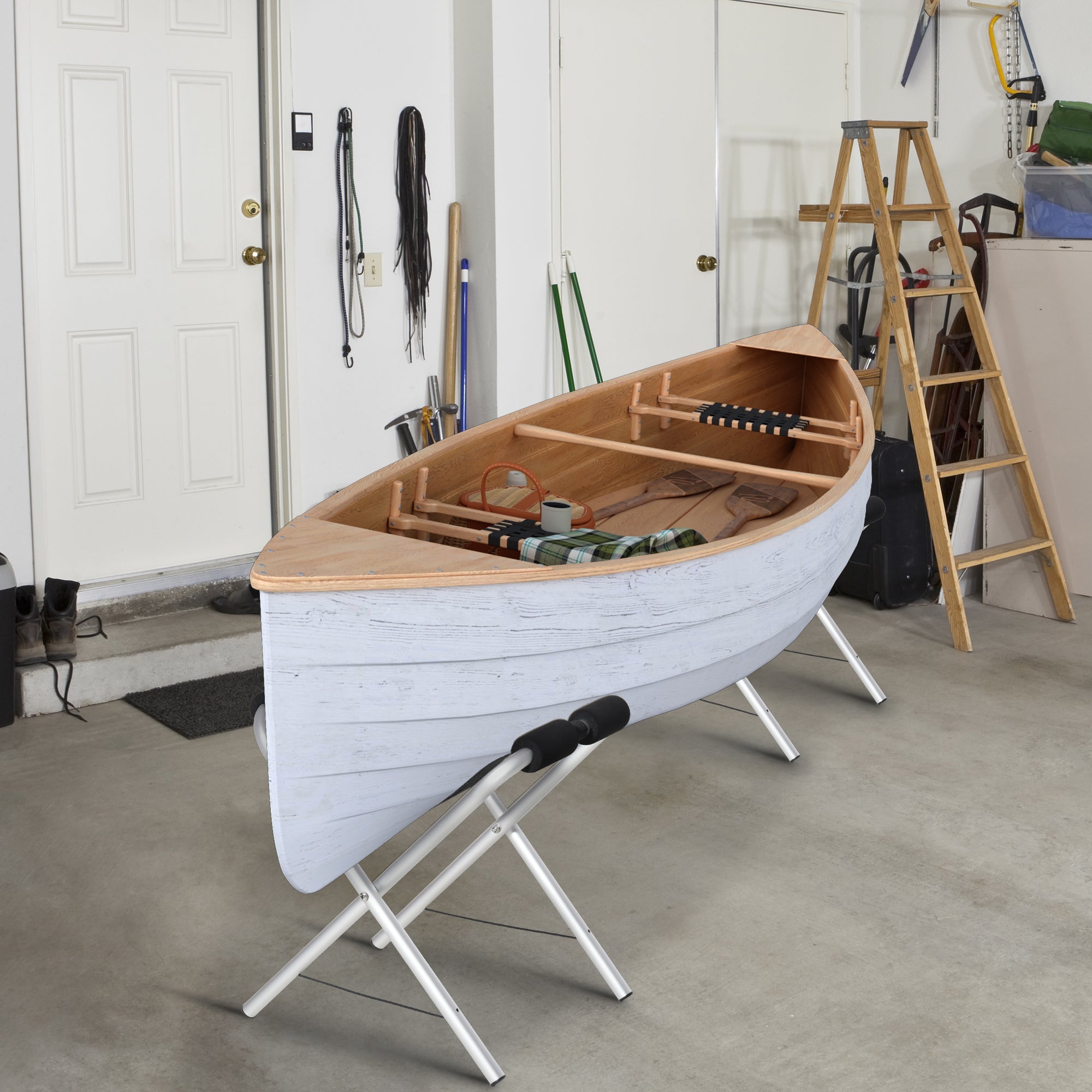 Soozier 2 Pieces Kayak Stand Freestanding Paddle Board Ground Storage Rack Premium Accessories for Boat  Float Mat  Canoe 