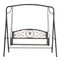 Outsunny 2 Seater Porch Swing Chair, Weather Resistant Outdoor Swing Seat with Metal Frame for Garden, Backyard, Lawn, Black