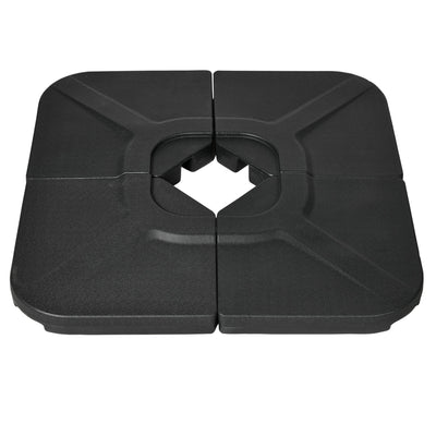 Outsunny Patio Umbrella Base Weights 4 Pieces HDPE Water Sand Filled for Cross Base Stand Black 