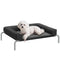 Elevated Dog Bed, Portable Raised Dog Cot with Breathable Mesh, Removable and Water-Resistant Bolsters, Black