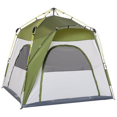 Outsunny Automatic Camping Tent Instant Outdoor Easy Pop Up Portable Backpacking Dome Shelter 4 Person Green 