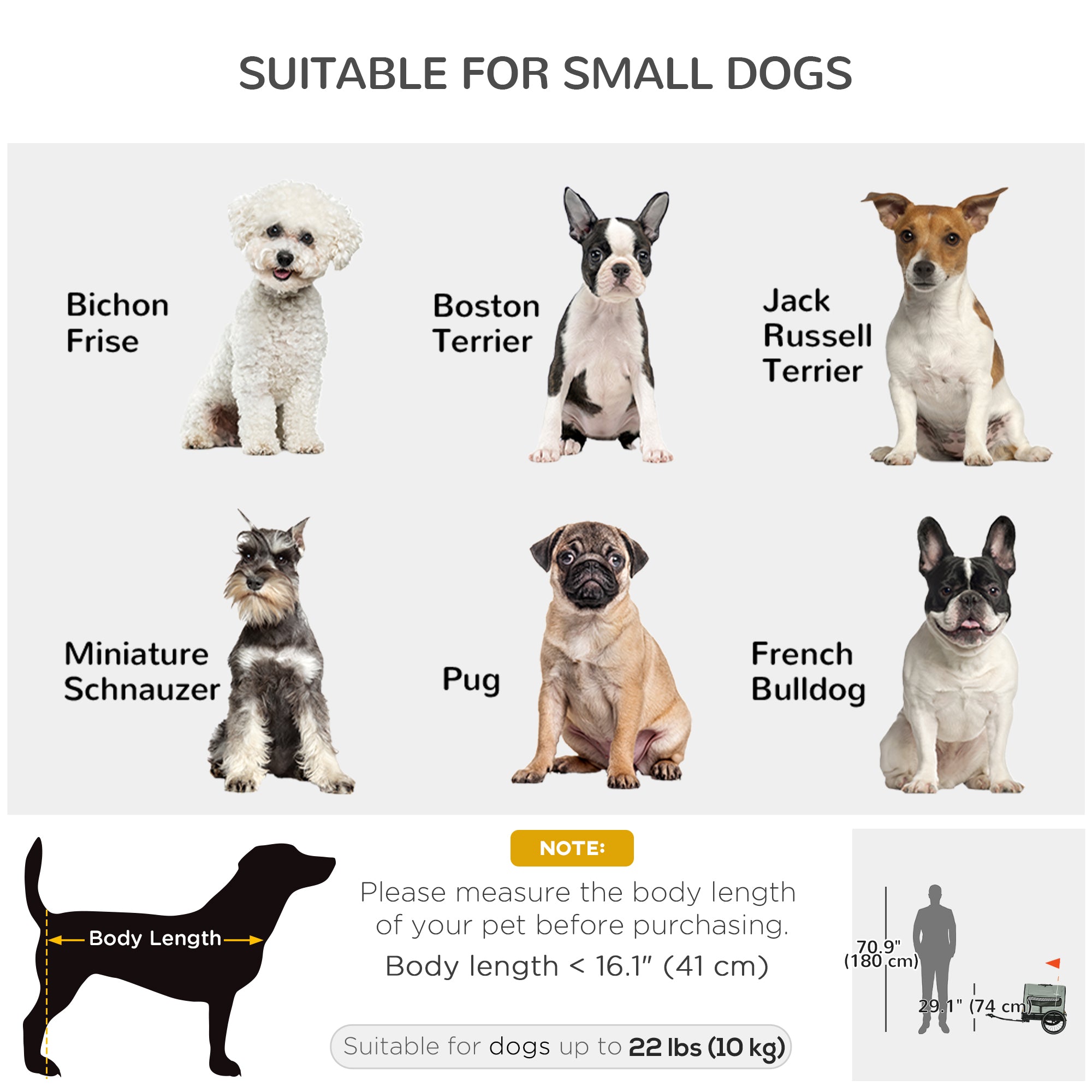 Aosom 3 in 1 Dog Bike Trailer, Pet Cargo, Pet Bed with Safety Leash, Hitch, Quick-Release Wheels, Cushion for Small Dogs 