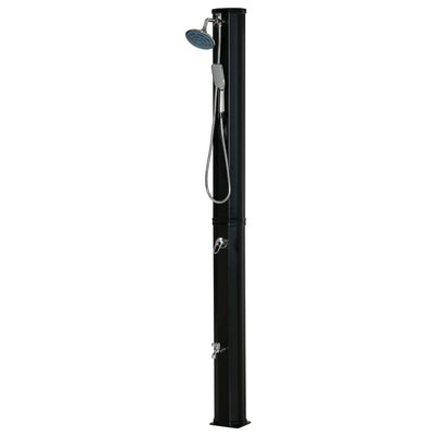 Outsunny Outdoor Solar Shower 7ft with Rotating Head Foot Faucet Temperature Pressure Adjustable 