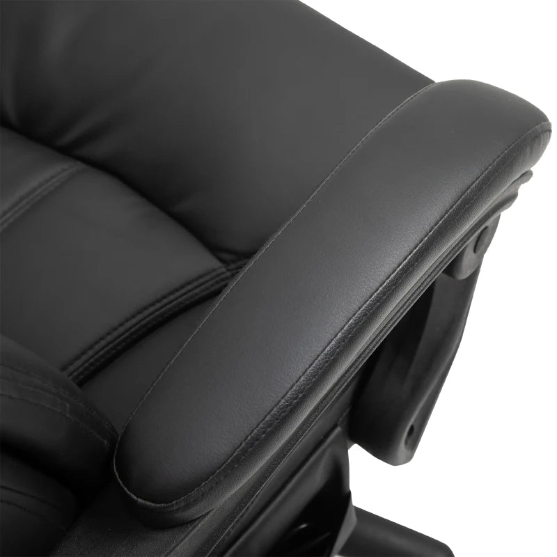 Office Chair High Back 6-Point Vibration Massage Reclining 360° Swivel Height Adjustable with Retractable Footrest