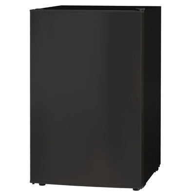 HOMCOM 4.5 Cu Ft Mini Fridge with Freezer, Wheels, Single Door Refrigerator, Adjustable Thermostat, Reversible Door, Black 
