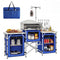 Aluminum Camping Kitchen, Portable Folding Camping Table with Fabric Cupboards, Windshield, Bag for BBQ, Picnic, Blue