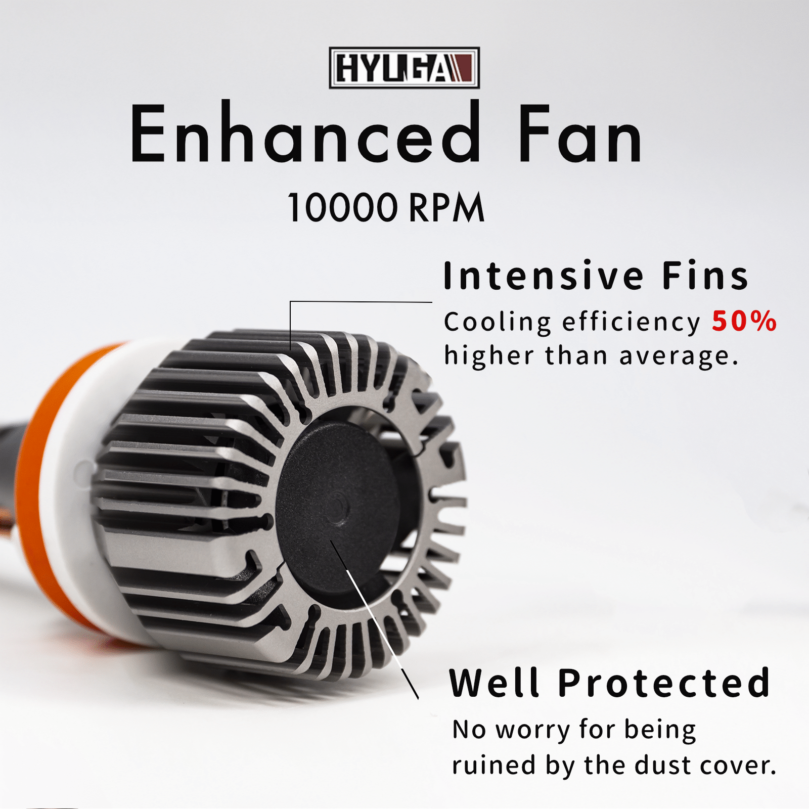 HYUGA GX827 H8 H9 H11 H16J LED Headlight Fog Light White 6500k 50W 5700LM｜2 Bulbs 