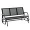 Outsunny 3-Seat Patio Glider Rocking Chair Outdoor Garden Rocker Steel Frame Black Comfortable