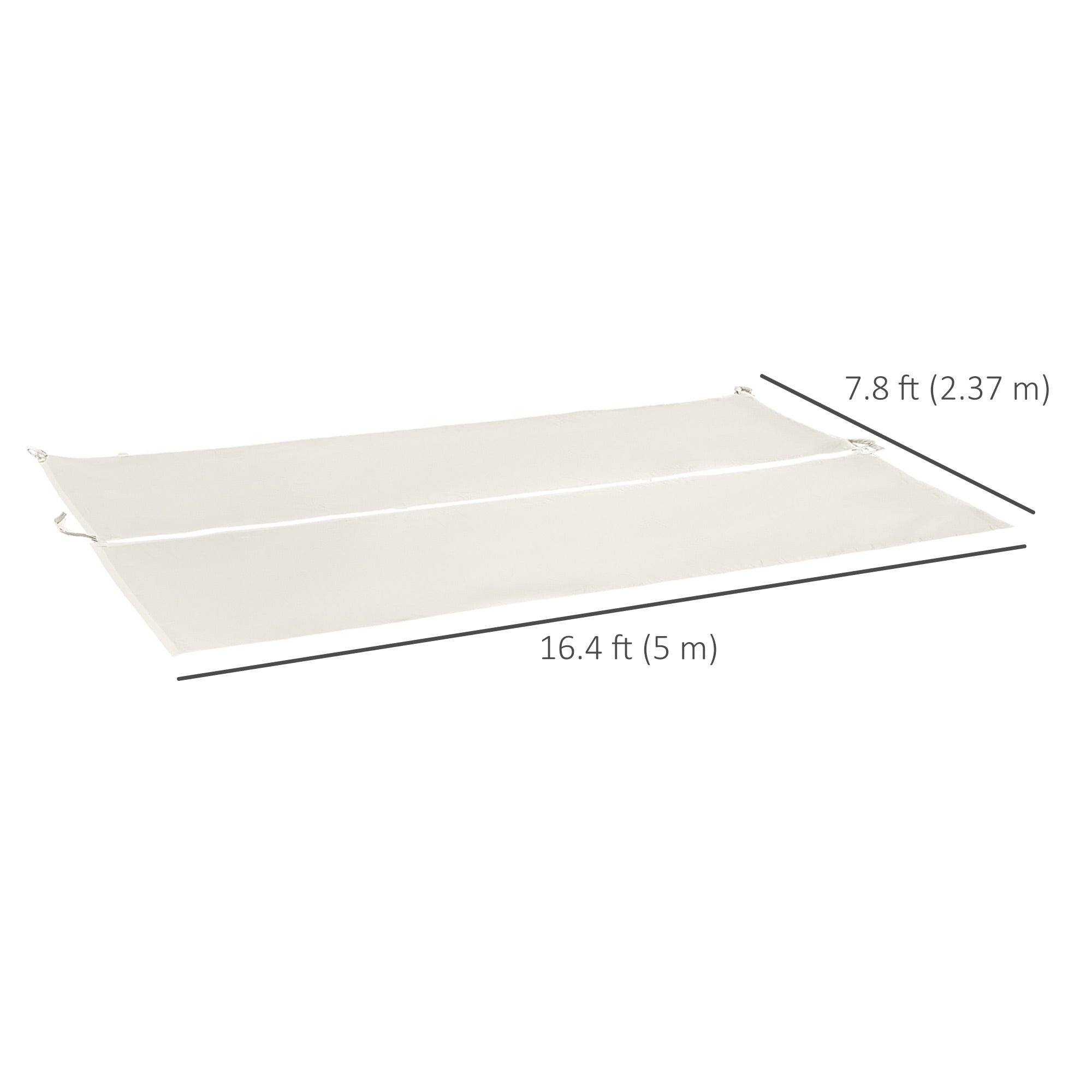 Outsunny Beige Retractable Pergola Canopy 2 Piece Set for 9.8x9.8 Pergola, Includes Weight Rods - Enhance Your Outdoor Living 
