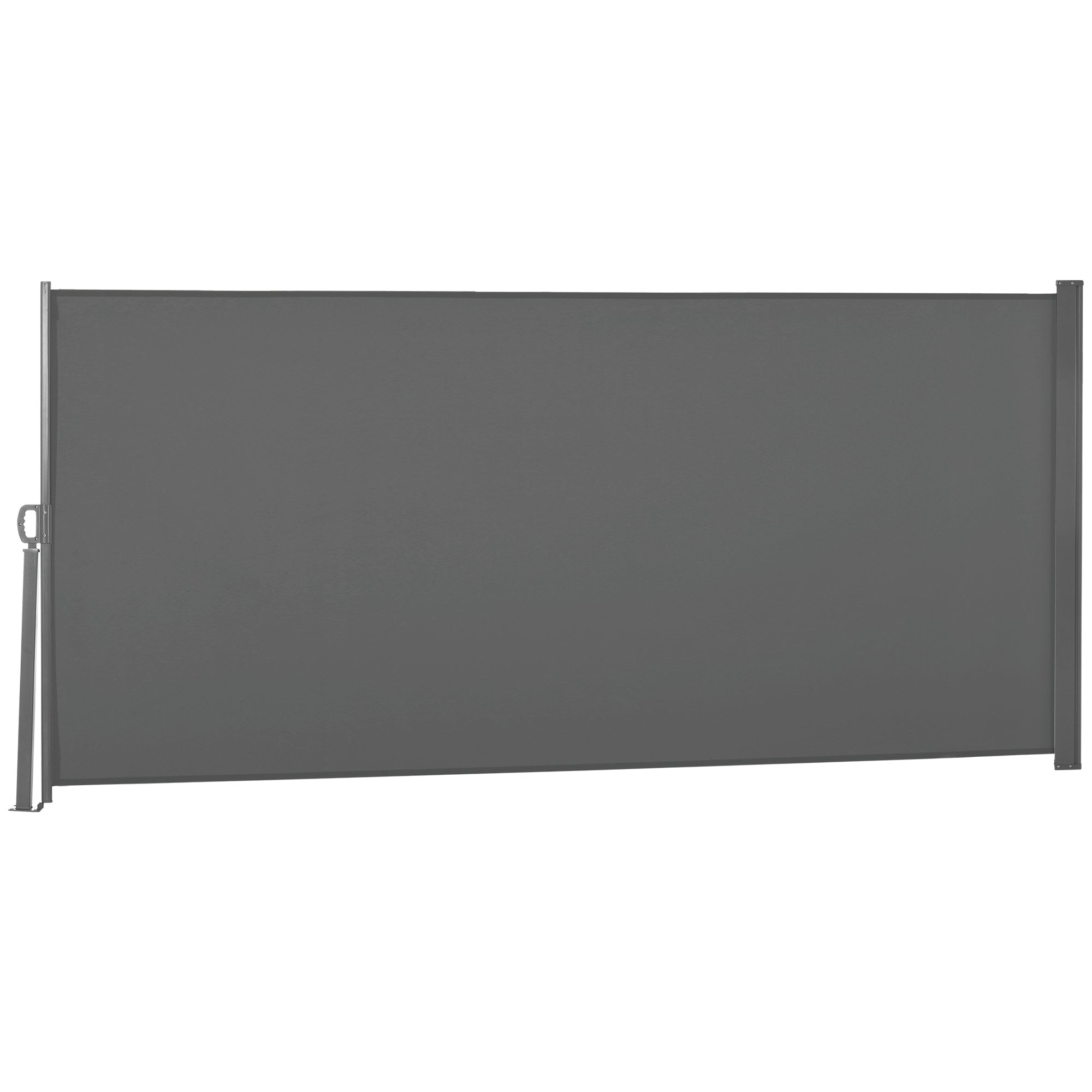 Outsunny Retractable Side Awning 118" x 63" UV Wind Resistant Outdoor Privacy Screen Folding Patio Light Grey 