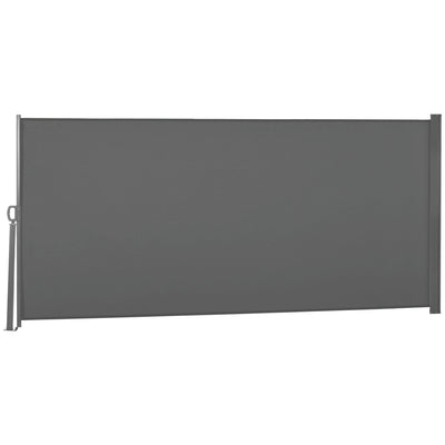 Outsunny Retractable Side Awning 118" x 63" UV Wind Resistant Outdoor Privacy Screen Folding Patio Light Grey 