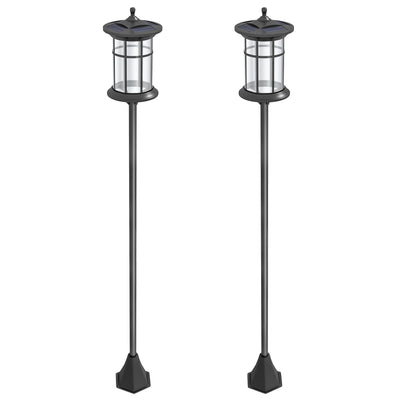 Outsunny 72" Cool White LED Solar Post Light 2 Pack: Waterproof IP44 Outdoor Lamp for Patio, Garden, Backyard, Pathway 