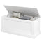 HOMCOM 39.4 Inches Storage Chest, Storage Trunk with Safety Hinge, Wooden Toy Box for Living Room, White Wood Grain