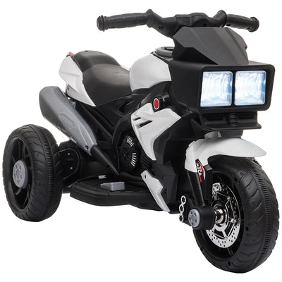 Aosom Kids Electric Pedal Motorcycle Ride-On Toy 6V Battery Powered with Music Horn Headlights for Boys and Girls White 