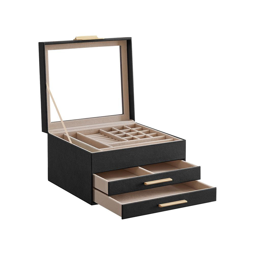 SONGMICS Jewelry Box with Glass Lid
