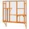 Wooden Catio Outdoor, Cat Window Box Enclosure for 2-3 Large Cats with 2 Jumping Platforms & Scratching Post, Orange