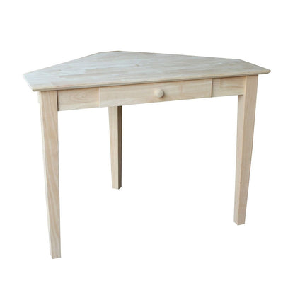 Unfinished Wood Corner Desk Laptop Computer Writing Table with Drawer - Free Shipping 