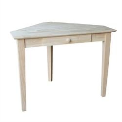 Unfinished Wood Corner Desk Laptop Computer Writing Table with Drawer - Free Shipping