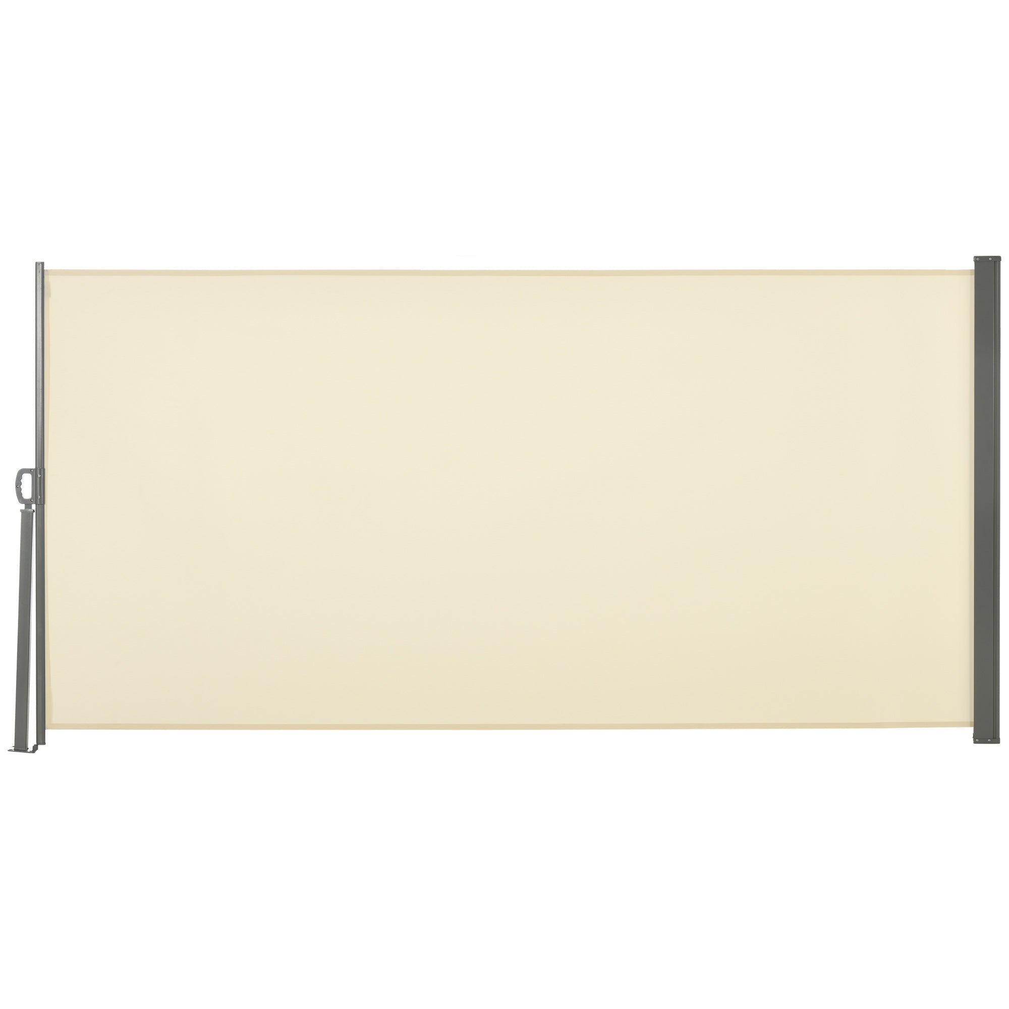 Outsunny Retractable Side Awning 118" x 63" UV Wind Resistant Outdoor Privacy Screen Folding Patio Cream White 