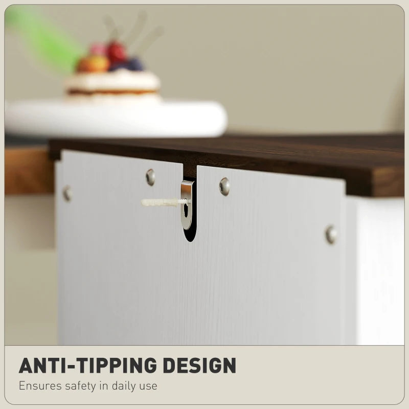 Vertical Filing Cabinet with 2 Drawers, Rustic Farmhouse Office Storage Cabinet for A4, Letter Size, Distressed White