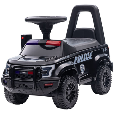 Aosom Kids Ride On Push Car Sliding Car Hidden Storage Foot-to-Floor Design Black Push Vehicle Toy 