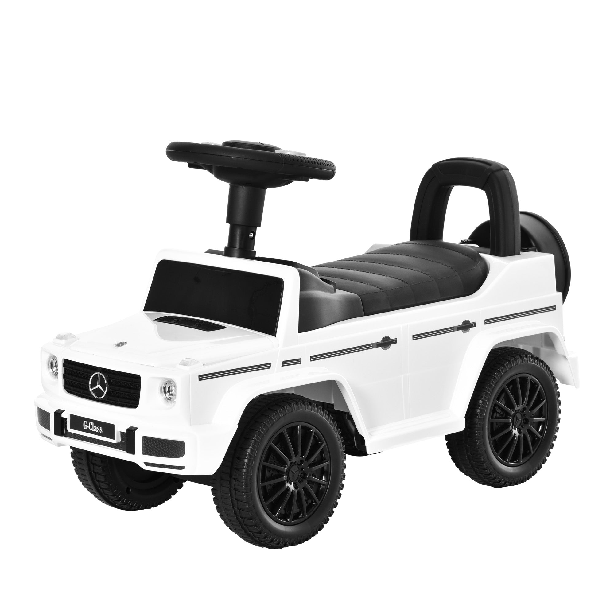 Aosom Baby Toddler Push Handle Car Foot to Floor Slider Stroller with Horn Under Seat Storage Big Steering Wheel 