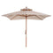 Outsunny 10x10ft Wood Square Patio Umbrella Garden Market Parasol Sunshade Canopy with 2 Pulley Pagoda Style (Khaki)