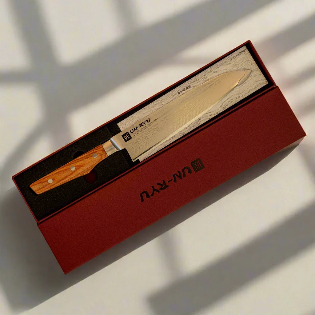 Un‑Ryu VG‑10 33‑Layer 210 mm Gyuto Knife 