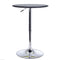 HOMCOM Adjustable Round Bar Table Modern Home Pub Bistro Desk Faux Leather Wooden Top Chrome Base Black