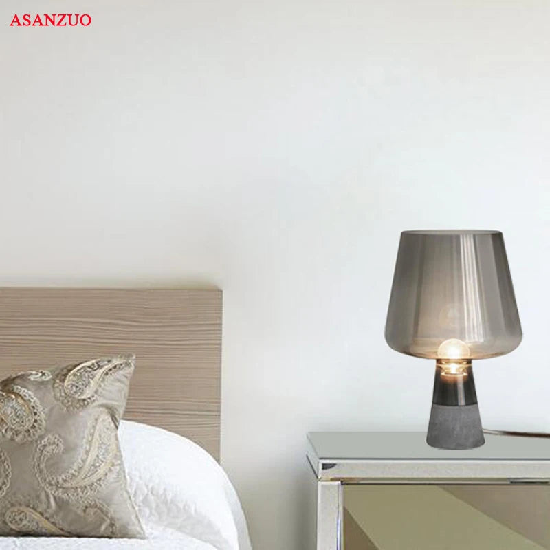 Nordic Desk Lamp - Creative Cement LED Table Lamp for Bedroom, Living Room, and Bedside, E14/E27 Modern Table Lamps