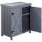 Outsunny Garden Storage Cabinet Outdoor Tool Shed Galvanized Top Two Shelves for Yard Pool Accessories Grey