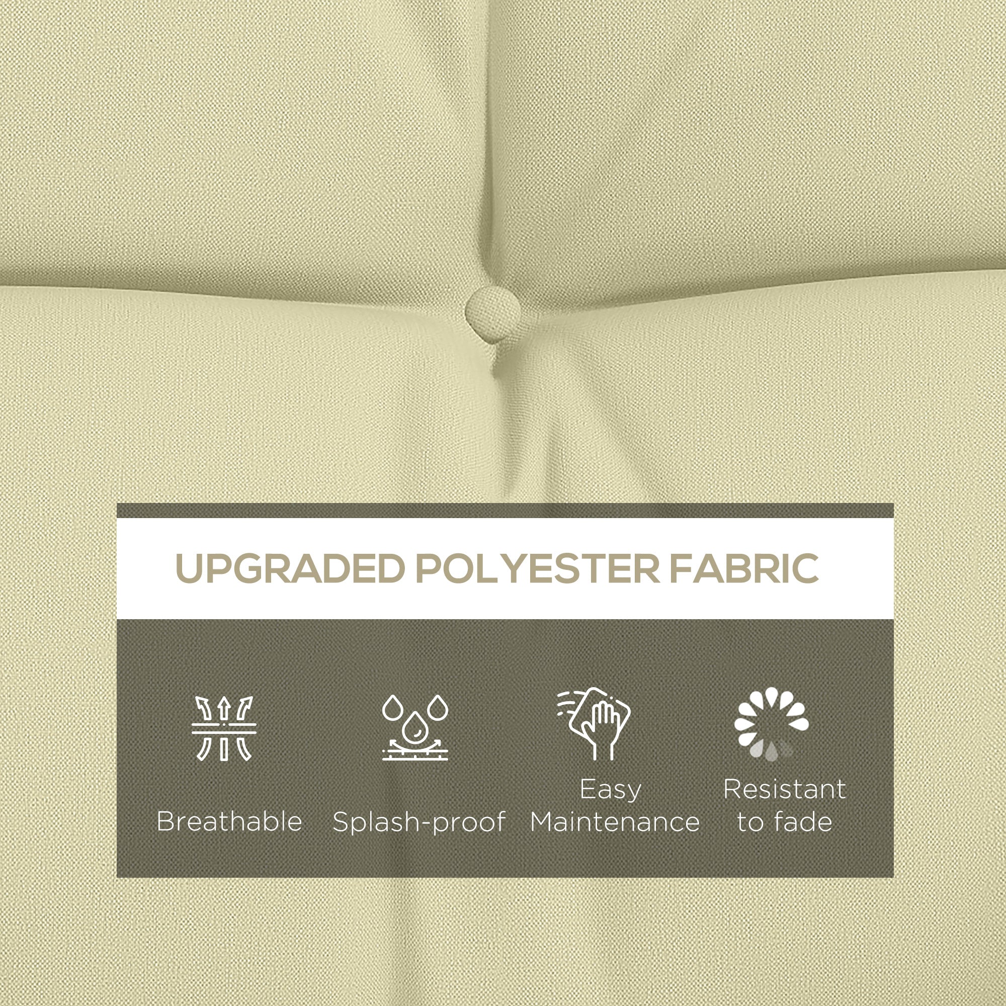Outsunny 4-Piece Back and Seat Cushion Pillows Replacement and Pillows, Patio Chair Cushions Set with Ties, Cream White 