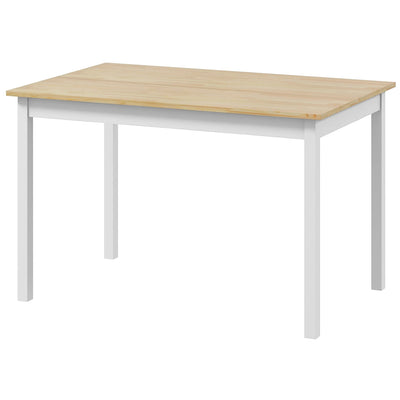 HOMCOM 47" x 30" Dining Table, Farmhouse Dining Room Table with Pine Wood Frame, Space Saving Kitchen Table, Natural 