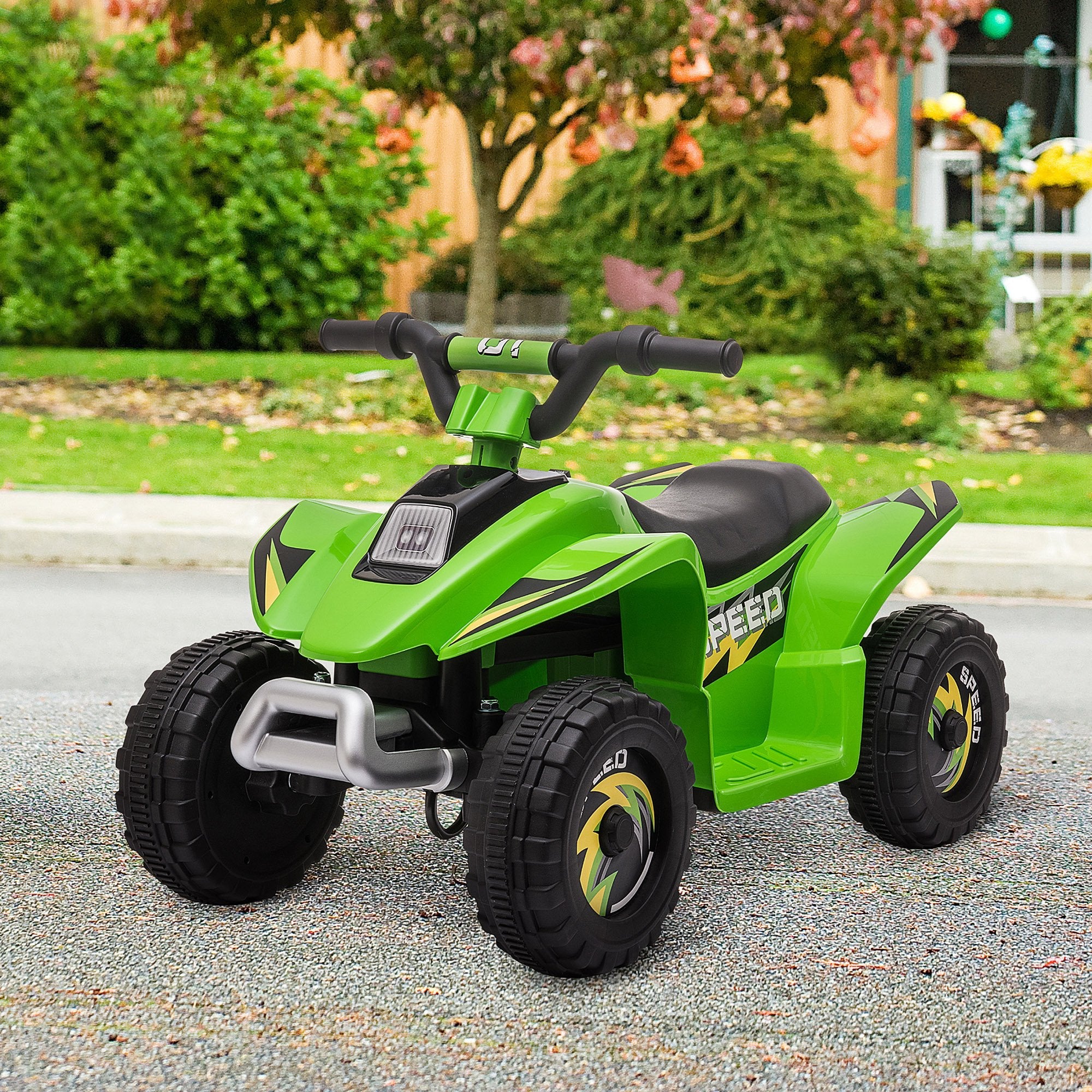 Aosom Kids Ride on ATV, 6V Battery Powered Quad Car with Forward, Reverse Switch, for Boys Girls 18-36 Months, Green 