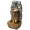 Outdoor Water Fountain Adjustable Water Flow Garden Fountain with LED Lights Rustic Urn Design