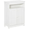 HOMCOM Bathroom Storage Cabinet Freestanding Organizer Sideboard Adjustable Shelf Wooden Furniture White